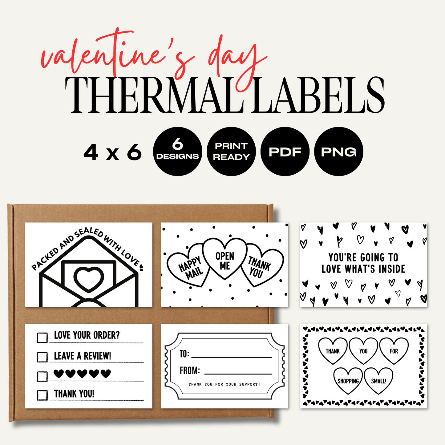 Valentine's Day Bundle Digital Thermal Labels - 4x6