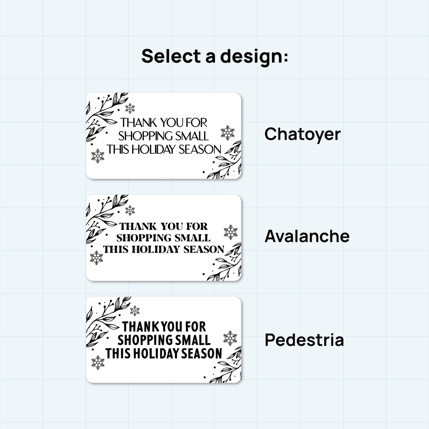 Thank You for Shopping Small This Holiday Season Rectangle Labels