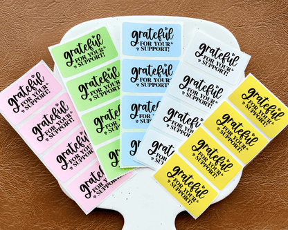 Grateful For Your Support Rectangle Labels