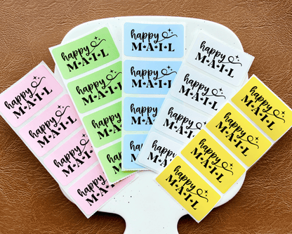 Happy Mail with Leaves Rectangle Labels