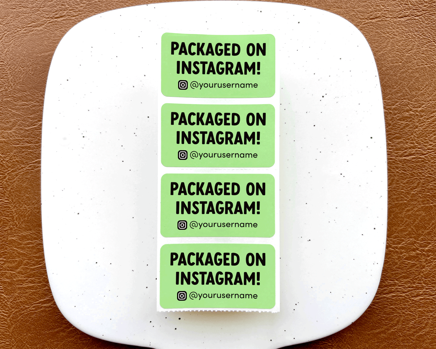 Packaged on Instagram @yourusername Rectangle Labels