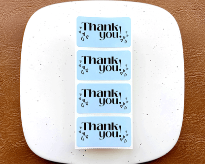 Thank You with Hearts Rectangle Labels